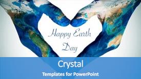  Presentation with earth day - Presentation design consisting of the text happy earth background and a teal colored foreground