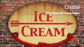  Presentation with ice cream - PPT layouts consisting of the text ice cream background and a red colored foreground