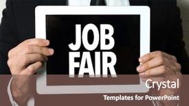  Presentation with job fair - Theme with the text job fair background and a violet colored foreground