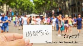  Presentation with signboard - PPT theme consisting of the text las rambla background and a  colored foreground