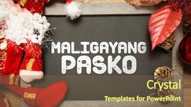  Presentation with merry christmas - Beautiful theme featuring the text merry christmas backdrop and a tawny brown colored foreground