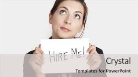  Presentation with business card - Presentation theme enhanced with the text message hire background and a light gray colored foreground