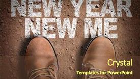  Presentation with new year - Amazing slide deck having the text new year backdrop and a tawny brown colored foreground