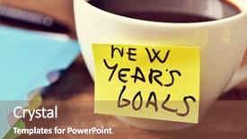  Presentation with goals - Slide set featuring the text new year background and a tawny brown colored foreground