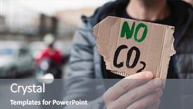  Presentation with signboard - Audience pleasing presentation design consisting of the text no co2 backdrop and a gray colored foreground