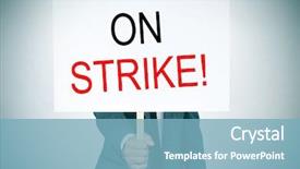  Presentation with labor strike - Slides consisting of the text on strike background and a light blue colored foreground