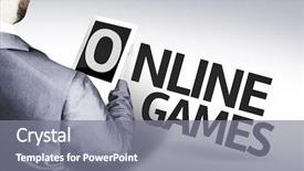  Presentation with arcade game - Cool new presentation theme with the text online game backdrop and a gray colored foreground