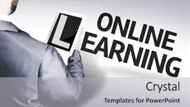  Presentation with learning - Slides having the text online learning background and a light gray colored foreground