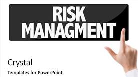  Presentation with project management - Slide set featuring the text risk management background and a white colored foreground