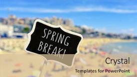  Presentation with signboard - Colorful theme enhanced with the text spring break backdrop and a soft green colored foreground