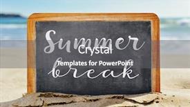  Presentation with beach frame - Theme consisting of the text summer break background and a gray colored foreground