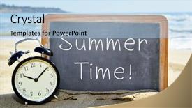  Presentation with sand clock - PPT theme having the text summer time background and a light blue colored foreground