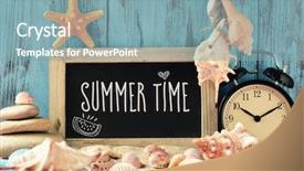  Presentation with rustic chalkboard - Audience pleasing PPT theme consisting of the text summer time backdrop and a seafoam green colored foreground