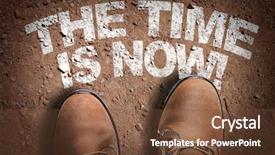  Presentation with trail - Audience pleasing PPT theme consisting of the text the time backdrop and a tawny brown colored foreground