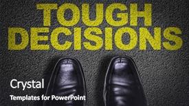  Presentation with problem solving - Cool new slide set with the text tough decision backdrop and a dark gray colored foreground