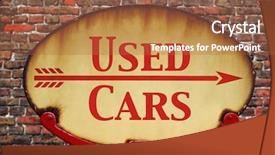  Presentation with used cars - PPT theme having the text used cars background and a red colored foreground