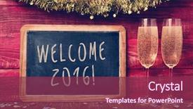  Presentation with rustic chalkboard - Slide set having the text welcome 2016 background and a violet colored foreground