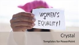  Presentation with equality - Slide set having the text womens equality background and a light gray colored foreground