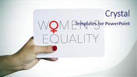  Presentation with equality - Colorful slide set enhanced with the text womens equality backdrop and a sky blue colored foreground