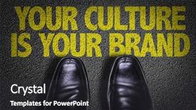  Presentation with business culture - Presentation theme featuring the text your culture background and a dark gray colored foreground