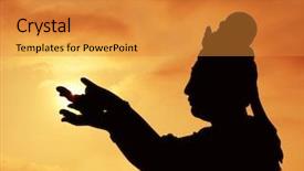  Presentation with tan - Colorful slides enhanced with tian tan buddha hong kong backdrop and a gold colored foreground