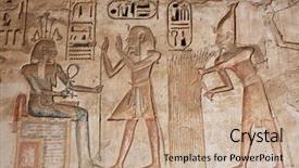  Presentation with ancient egyptian kings - Audience pleasing PPT layouts consisting of the tomb ancient egyptian backdrop and a coral colored foreground