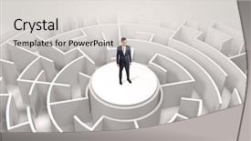  Presentation with maze - Audience pleasing presentation design consisting of top a maze and looking backdrop and a light gray colored foreground