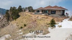  Presentation with korea - Slide set enhanced with the top of famous background and a coral colored foreground