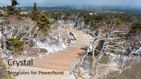  Presentation with korea - PPT theme with the top of famous background and a soft green colored foreground