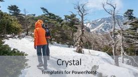  Presentation with tourists - Presentation design featuring the top of famous background and a light gray colored foreground