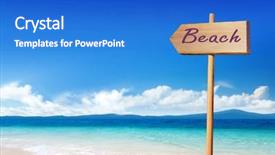  Presentation with travel - Presentation theme featuring the tropical countries arrowhead background and a cobalt blue colored foreground