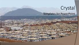  Presentation with north korea - Slide deck consisting of the typical north korea background and a light blue colored foreground