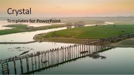  Presentation with wood bridge - Colorful presentation design enhanced with the u-bein bridge backdrop and a lemonade colored foreground