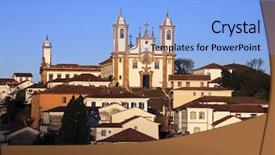 Presentation with world heritage sites - Audience pleasing presentation theme consisting of the unesco world heritage backdrop and a light blue colored foreground