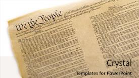  Presentation with united states constitution - Audience pleasing PPT theme consisting of the united states constitution backdrop and a coral colored foreground