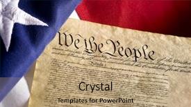  Presentation with united states constitution - Presentation theme featuring the united states constitution background and a coral colored foreground