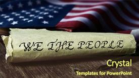  Presentation with dip - Beautiful theme featuring the united states constitution backdrop and a tawny brown colored foreground