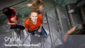  Presentation with college - PPT layouts having the-university-college-students-rushing background and a gray colored foreground