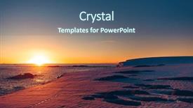  Presentation with ocean surface - Presentation having snow landscape the icy antarctic background and a ocean colored foreground