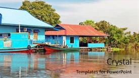  Presentation with water - Cool new presentation theme with the water tonle sap backdrop and a coral colored foreground