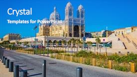  Presentation with spring - PPT theme with the waterfront of marseille background and a teal colored foreground