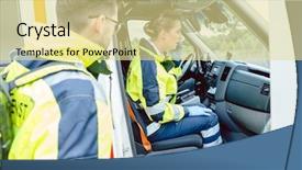  Presentation with ambulance - Presentation theme featuring the way to deployment background and a blonde colored foreground