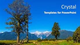  Presentation with journey - PPT layouts with the-way-to-lake-matheson background and a cobalt blue colored foreground