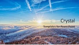  Presentation with image resolution - Slides featuring the winter mountains landscape background and a light blue colored foreground