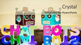  Presentation with talking heads - Cool new theme with the word chat bots backdrop and a lemonade colored foreground