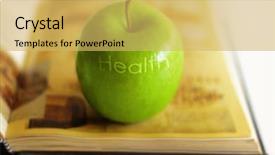  Presentation with green apple - Beautiful slide deck featuring green apple with the word backdrop and a yellow colored foreground