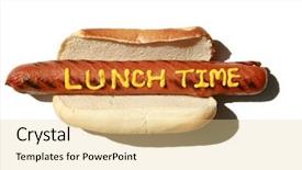  Presentation with mustard yellow - Slides having the words lunch time background and a blonde colored foreground