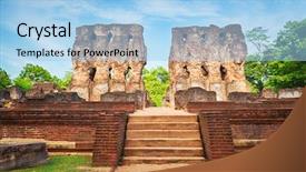  Presentation with sri lanka - Audience pleasing slide set consisting of the world heritage city backdrop and a light blue colored foreground