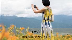  Presentation with yellow and teal design no picture - Beautiful presentation theme featuring the yellow tiger lily backdrop and a yellow colored foreground