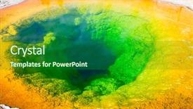  Presentation with water park - Beautiful slide deck featuring the yellowstone national park backdrop and a forest green colored foreground